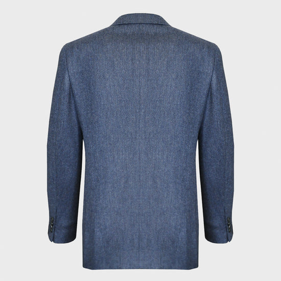 Load image into Gallery viewer, Caruso Denim Blue Barleycorn Tweed Jacket-Wools Boutique Uomo

