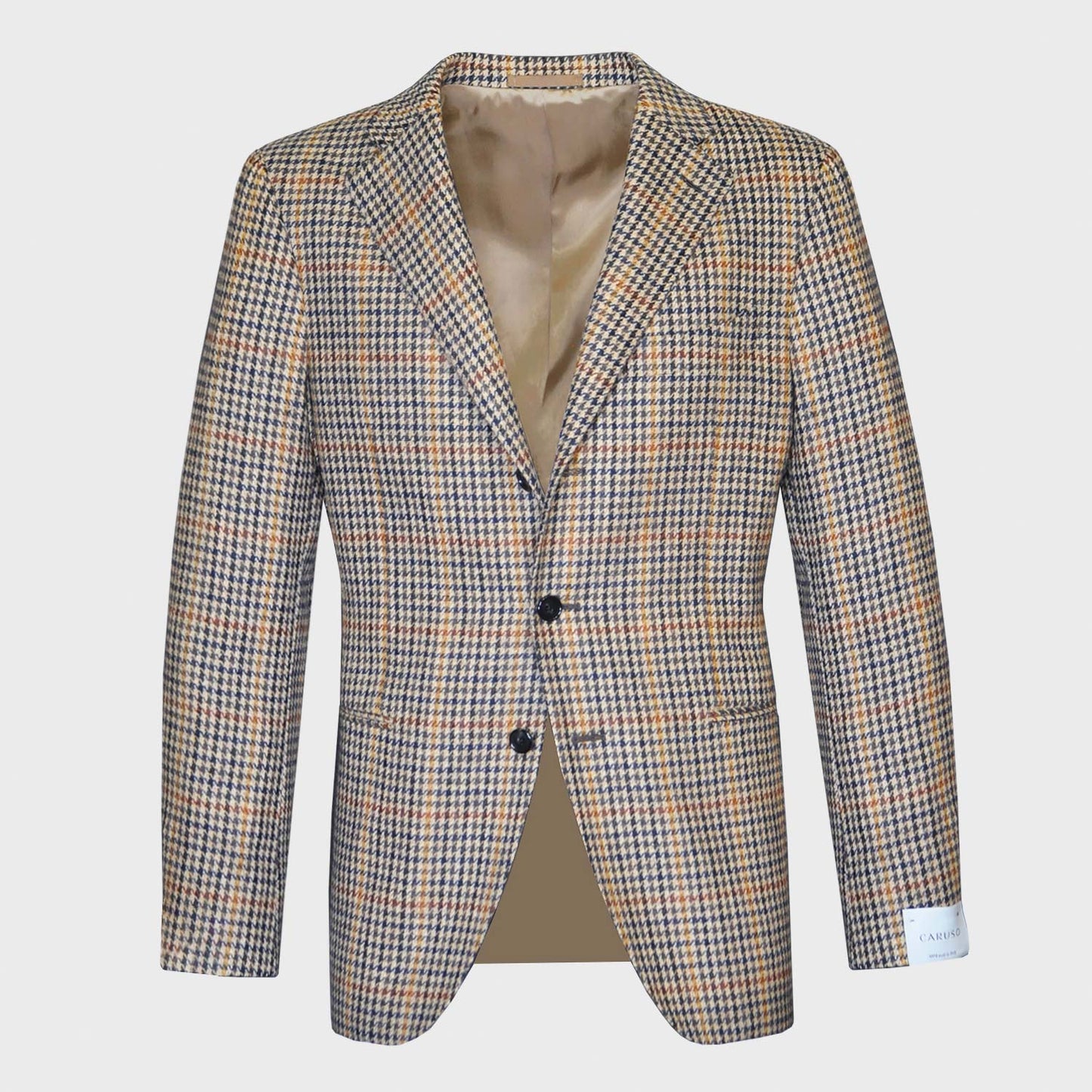 Caruso Gun Club Windowpane Tweed Wool Tailored Jacket-Wools Boutique Uomo