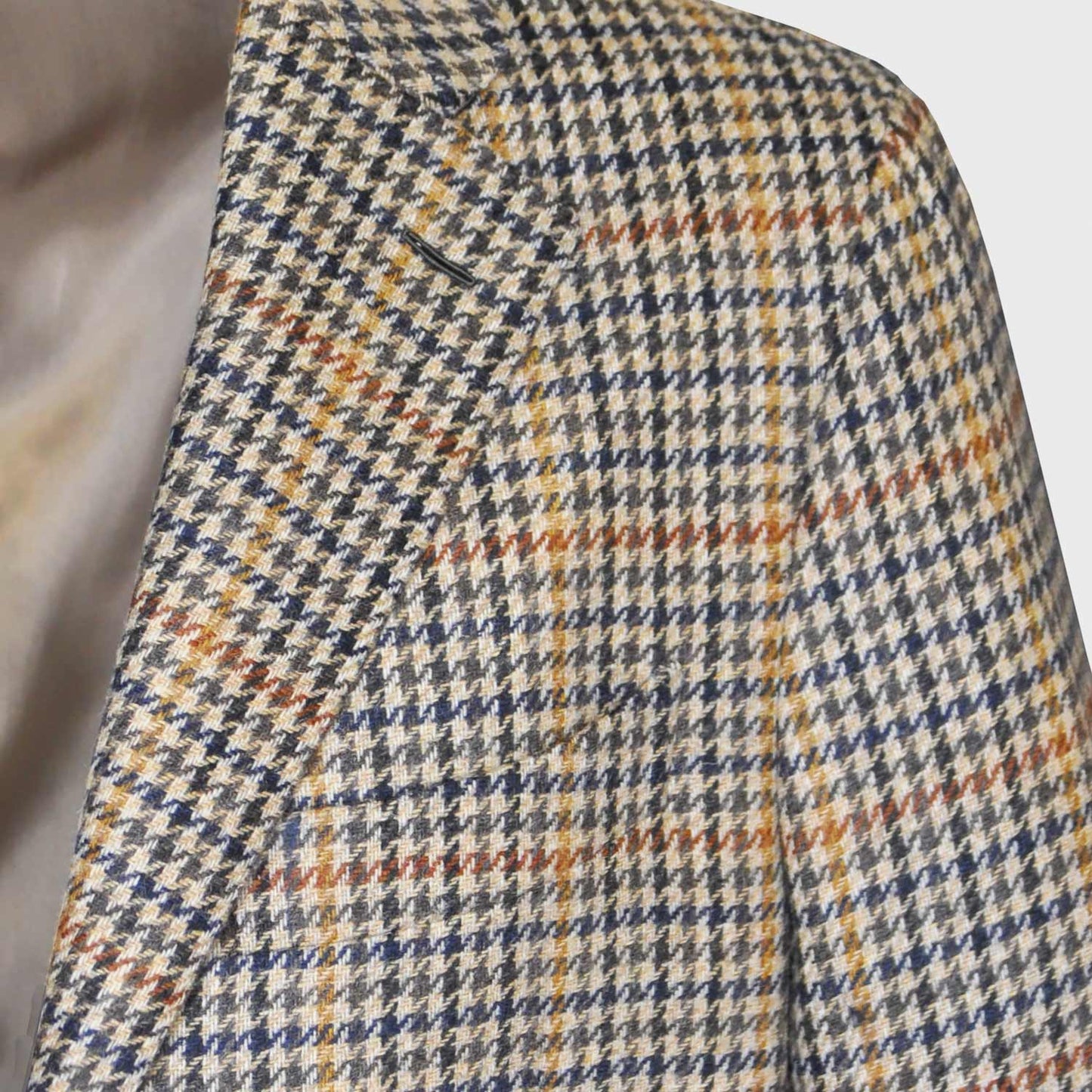 Caruso Gun Club Windowpane Tweed Wool Tailored Jacket-Wools Boutique Uomo