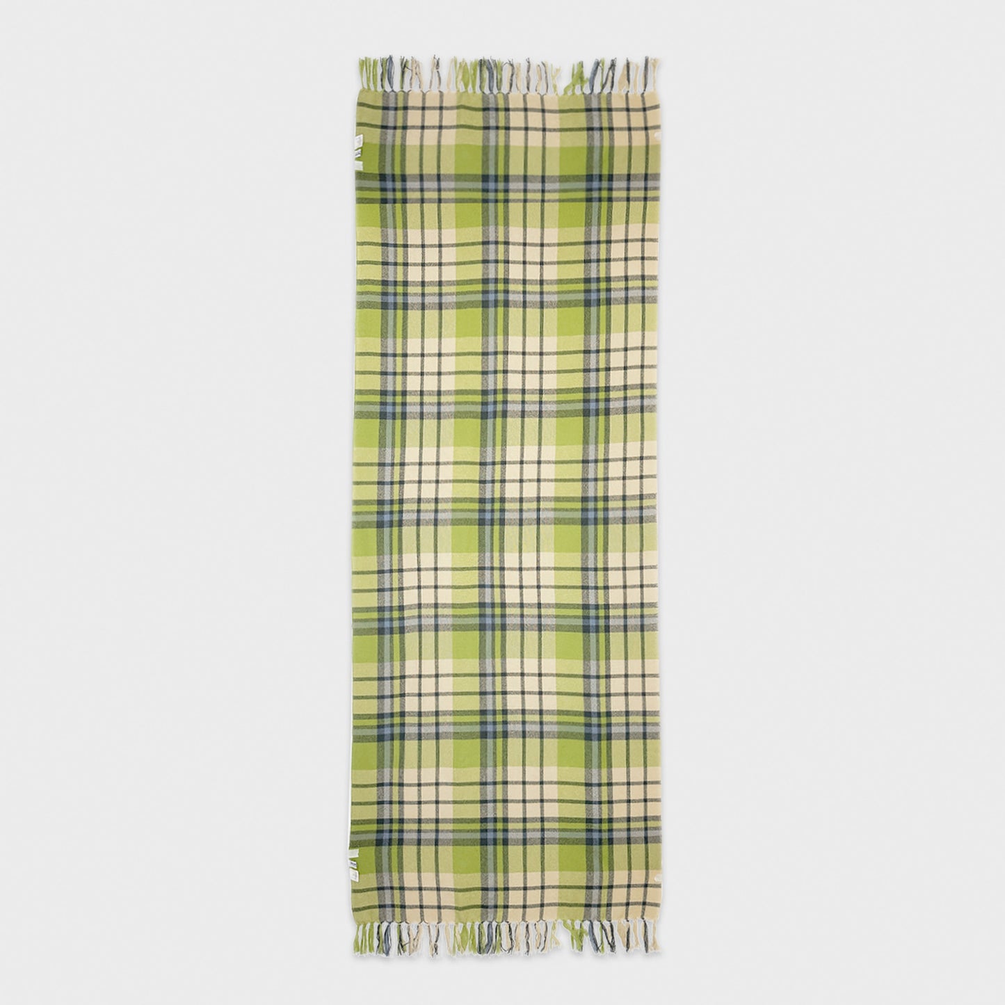 Lime Green Tartan Cashmere Scarf