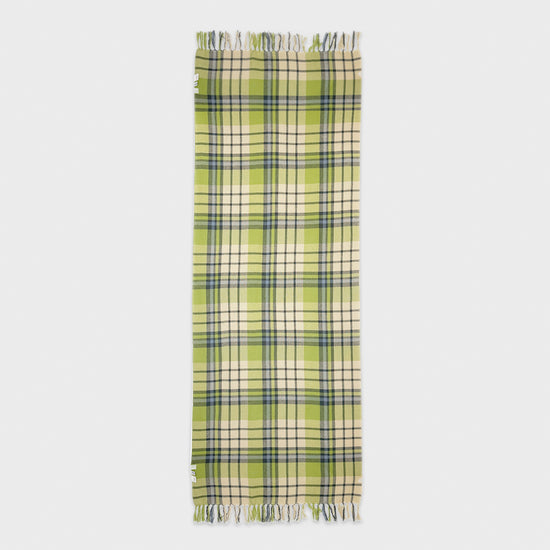 Lime Green Tartan Cashmere Scarf