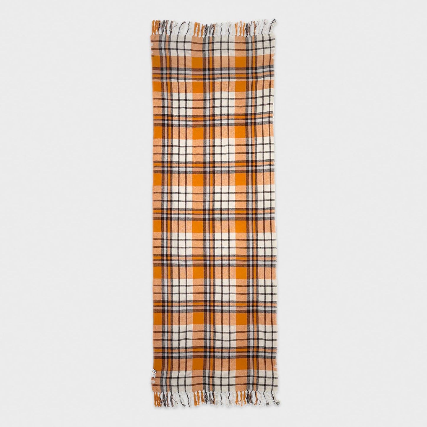 Orange Tartan Cashmere Scarf