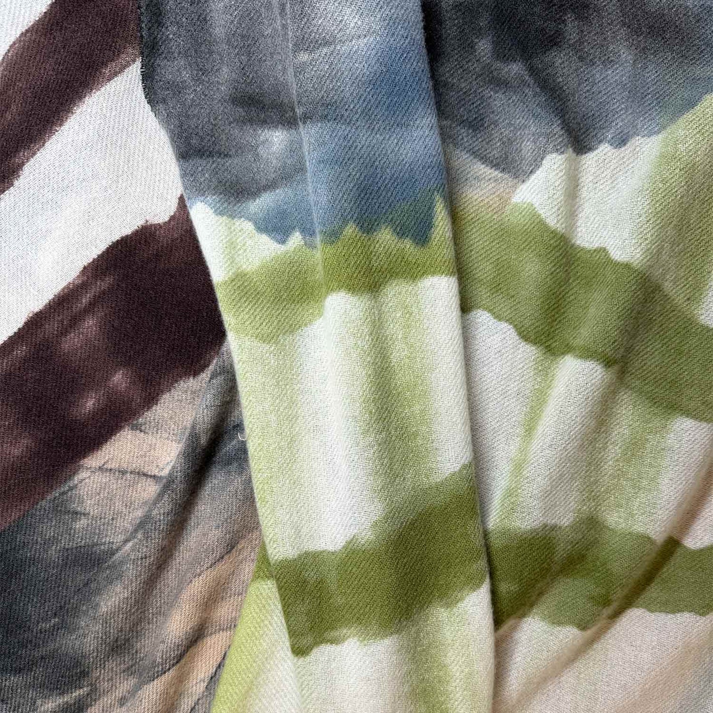 Lime Green Hand Painted Cashmere Scarf