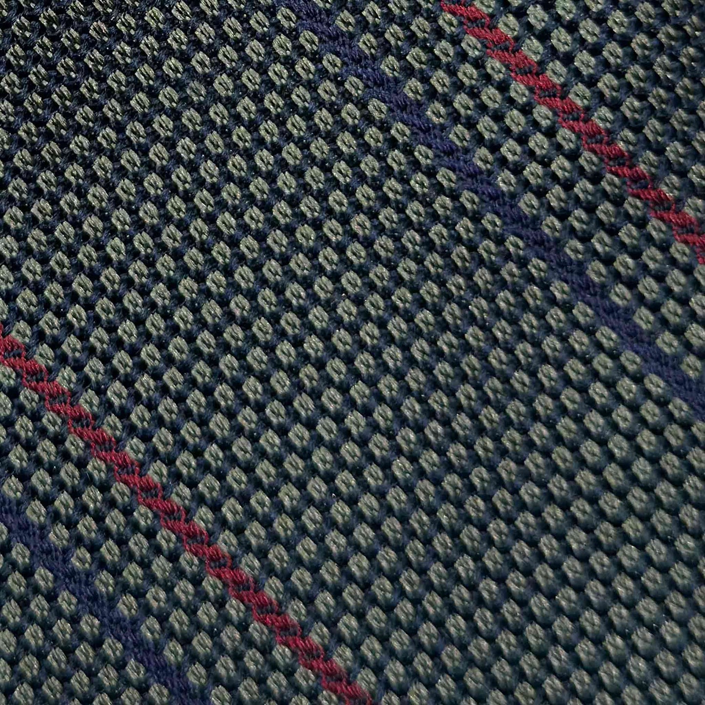 Sage green silk tie striped small gauze grenadine, navy blue and ruby red striped ties, magasin vetement homme suisse, boutique de cravates classiques geneve