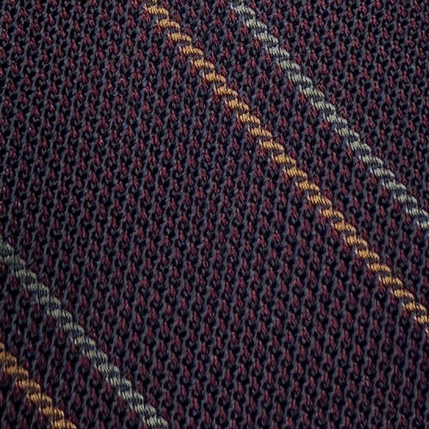Purple Regimental Multi Striped Silk Tie Grenadine Small Gauze