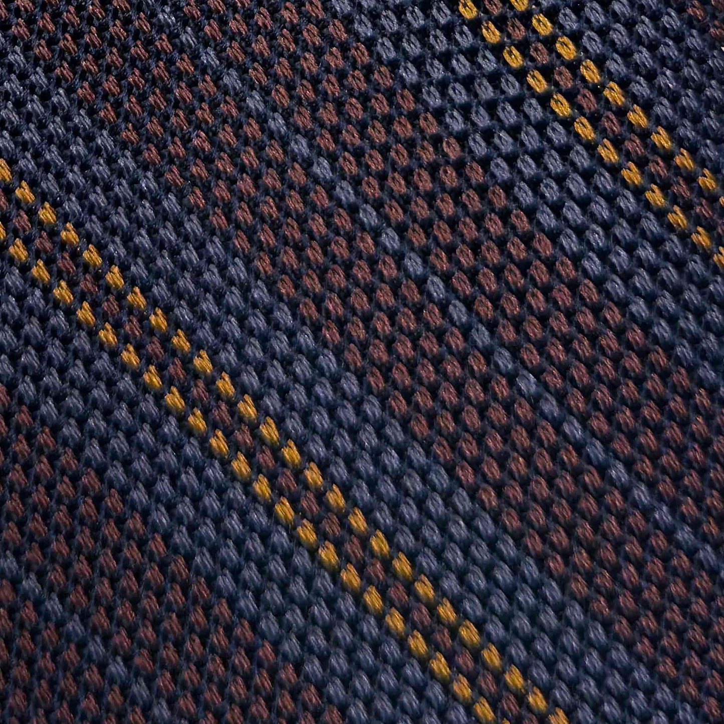 Elegant grenadine silk tie small gauze, coffee brown background, cerulean blue multi striped ties, men's multi striped ties store in geneva