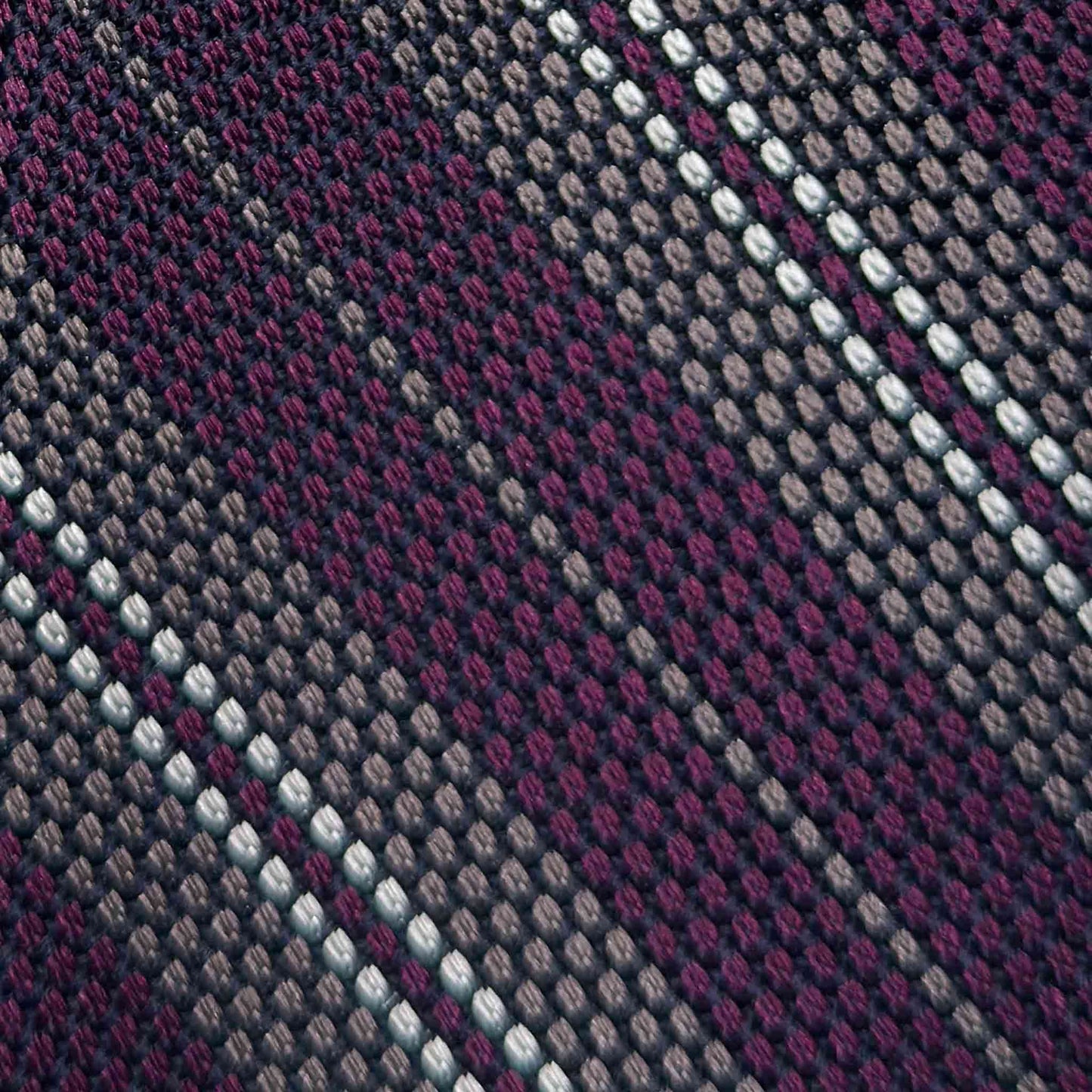 Purple Plum Regimental Multi Striped Silk Tie Grenadine Small Gauze