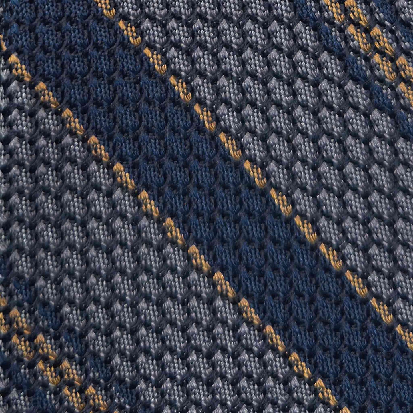 Silver Grey Regimental Silk Tie Grenadine Large Gauze