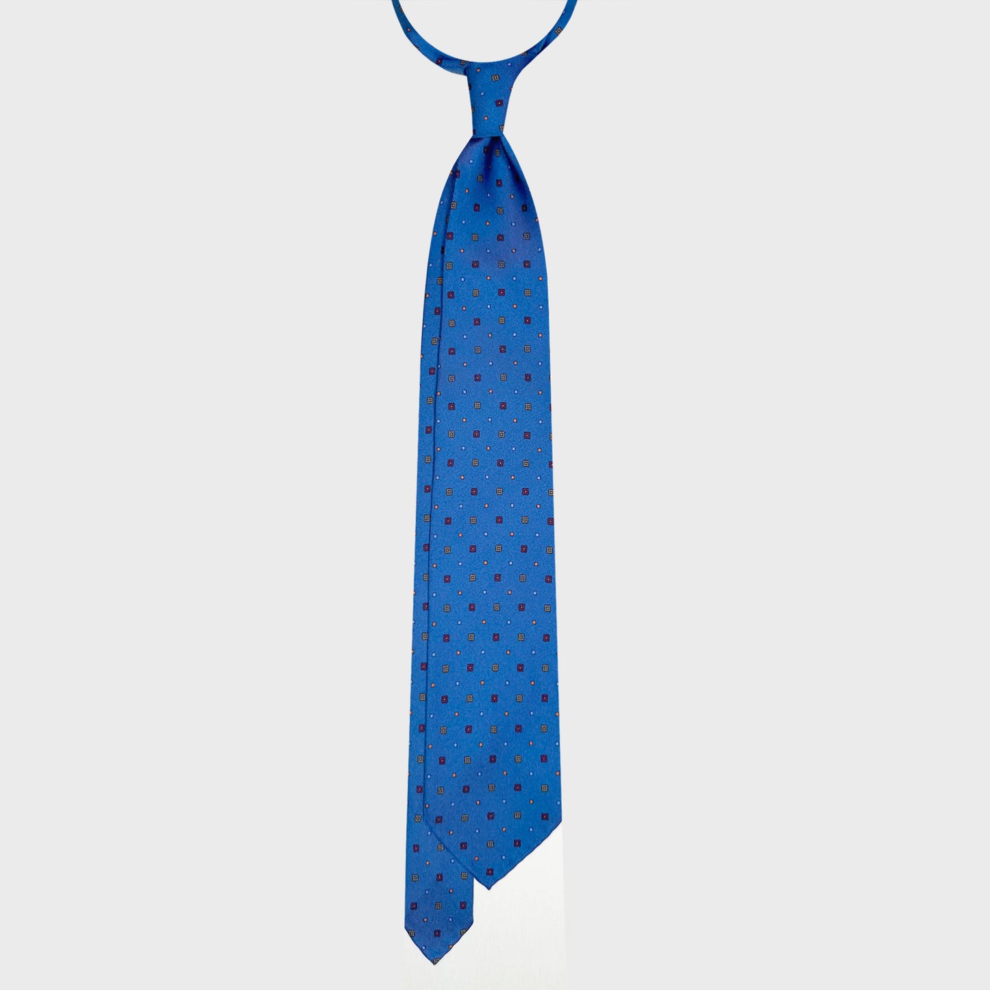 Sky Blue Silk Tie Classic Micro Fantasy Pattern buy on Wools Boutique Uomo Geneva