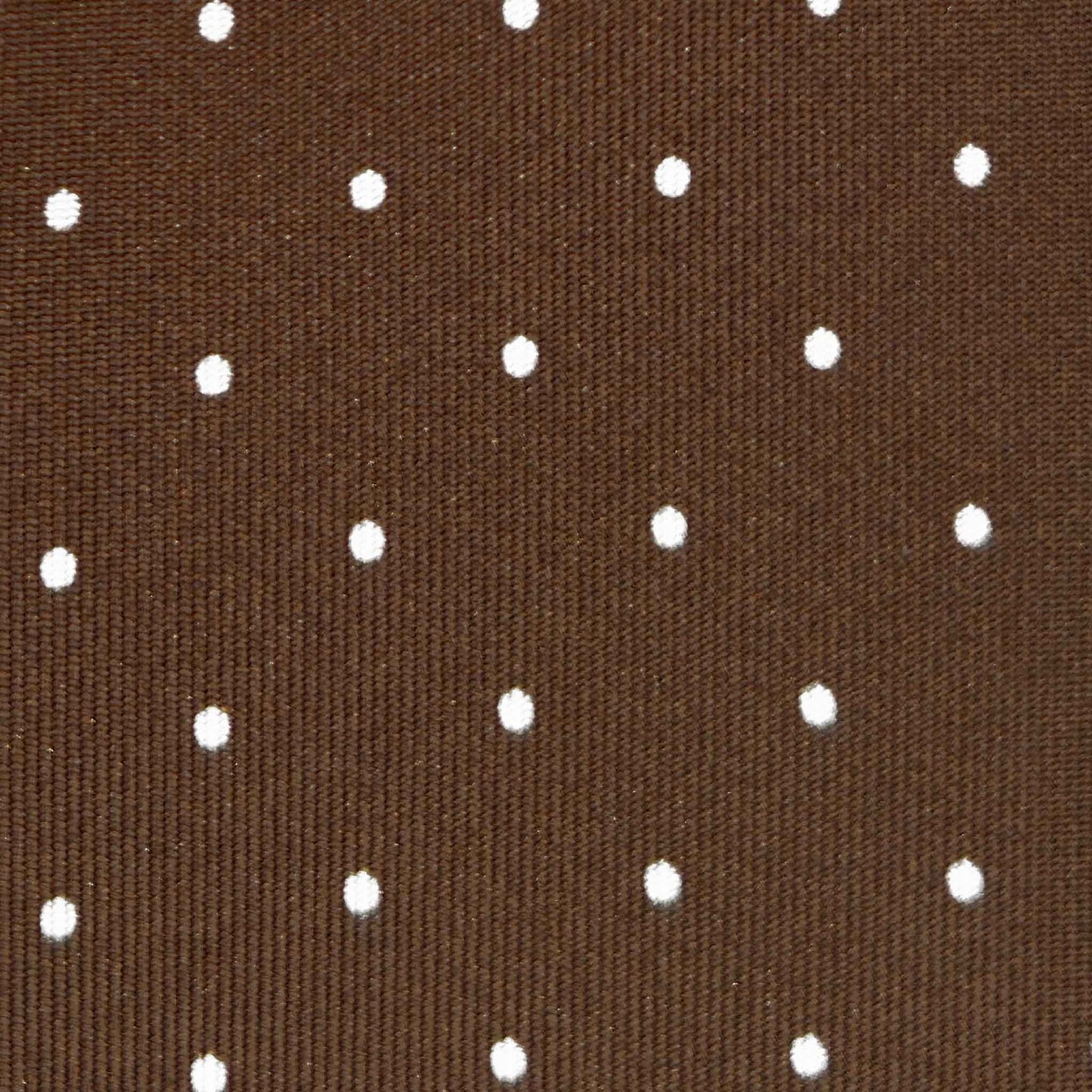 Coffee Brown silk tie with white pois pattern detail