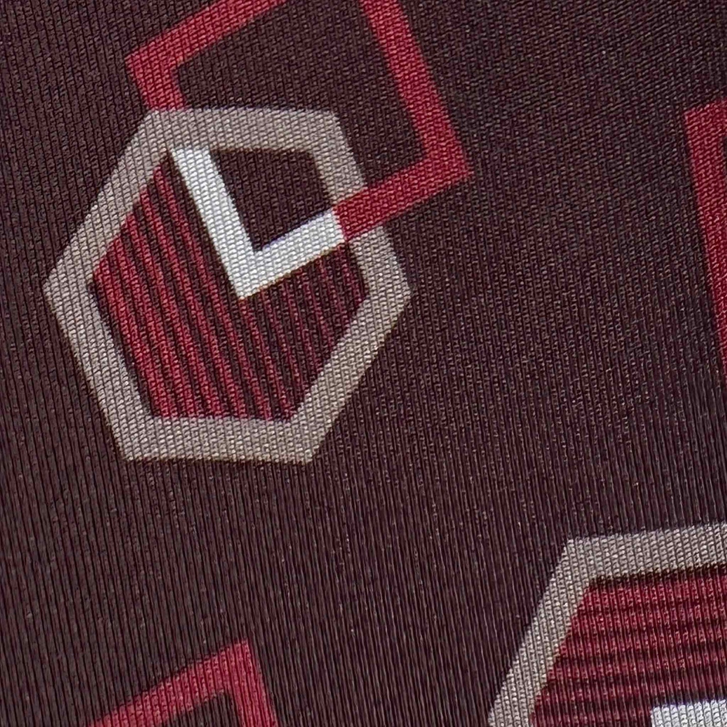 Details of Coffee Brown Silk Tie Art Deco Bold Geometric Pattern.