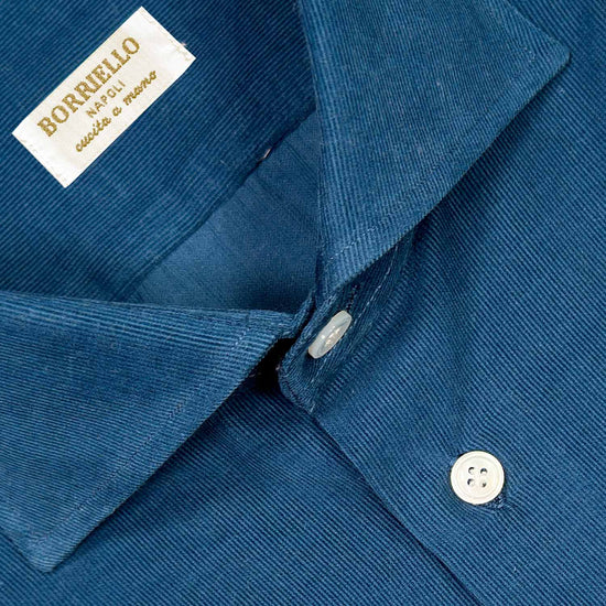 Petrol Green Corduroy Shirt Borriello Napoli