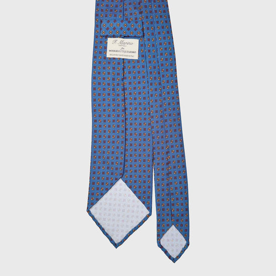 Sartorial Sky Blue Silk Tie Formal Micro Fantasy Pattern Shop in Wools Boutique Uomo Geneva