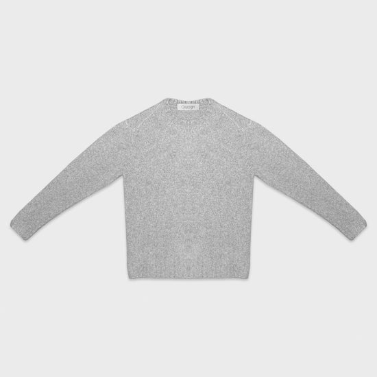Cruciani Shetland Wool Crewneck Sweater Cloud Grey