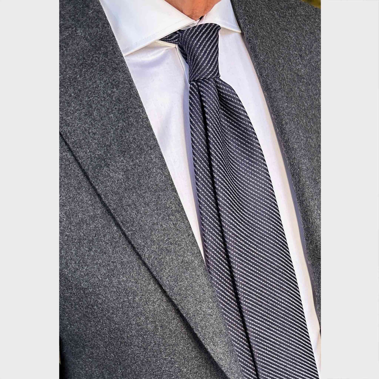 Regimental Striped Wool Tie Navy Blue Wools Boutique Uomo Ties Store Geneva