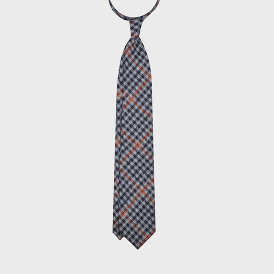 Denim Blue Tweed Necktie Classic Checked