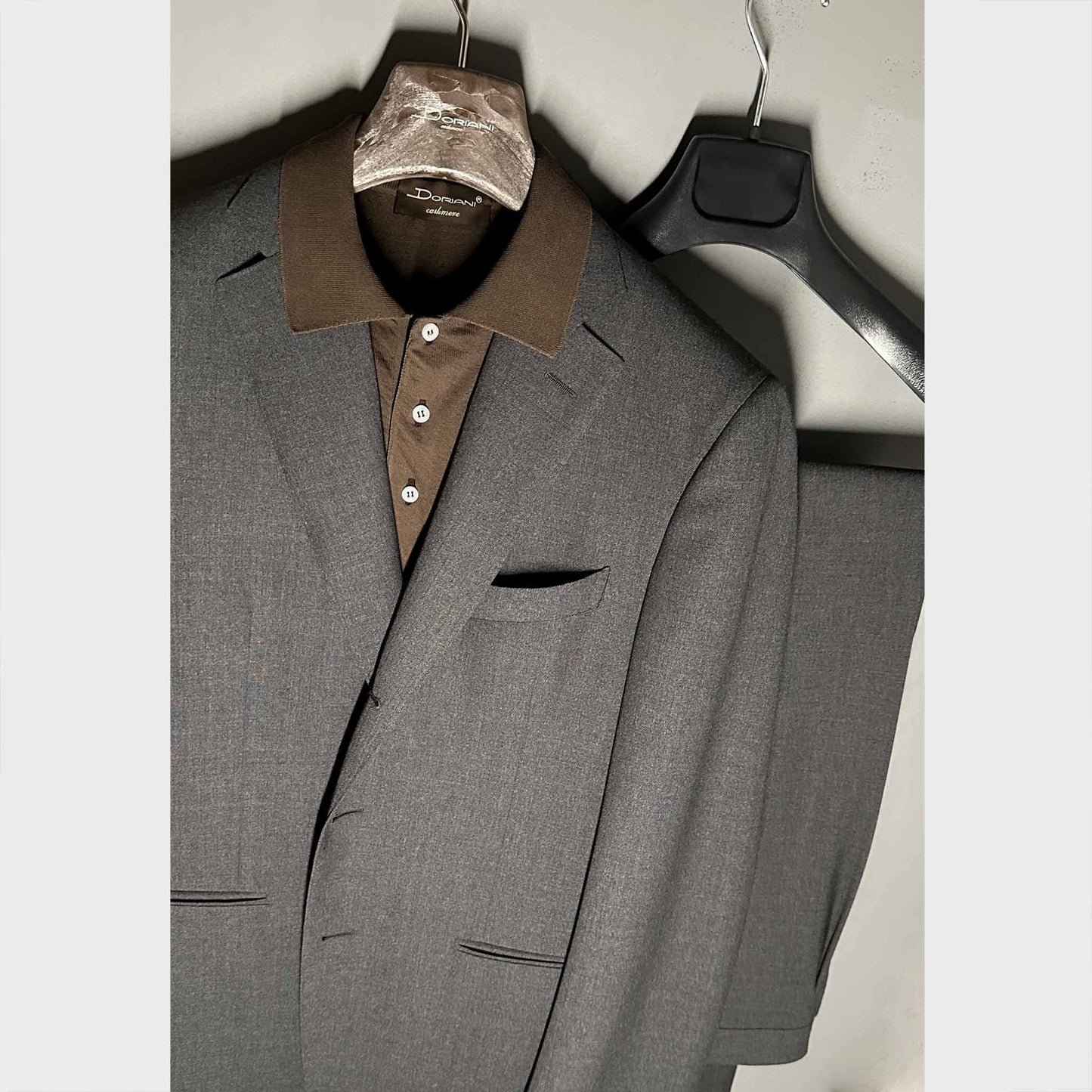 Doriani Cotton Polo Long Sleeve Deep Taupe