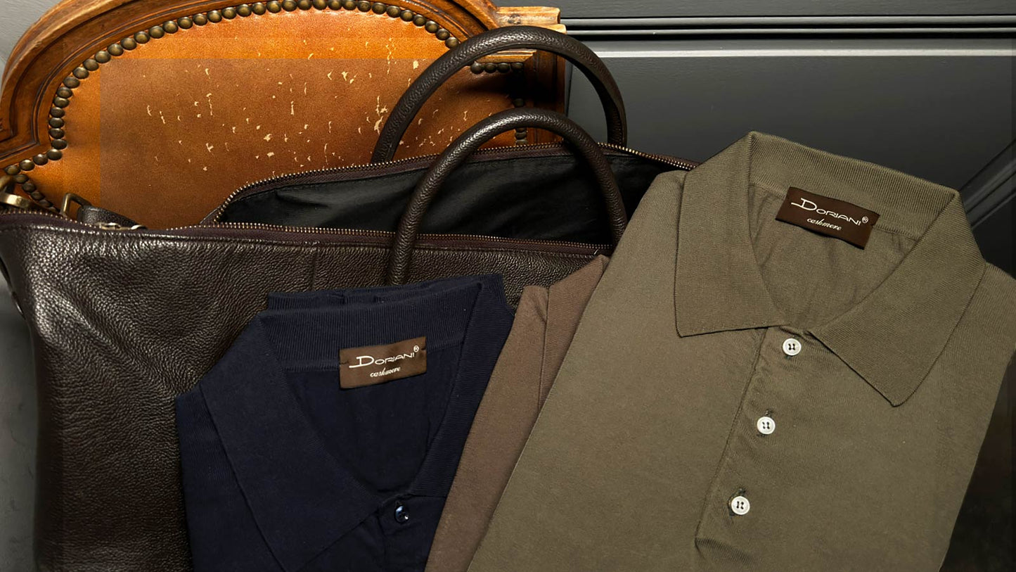 men's cotton polo shirts long sleeve geneva switzerland, made in italy by Doriani for Wools Boutique Uomo luxury menswear