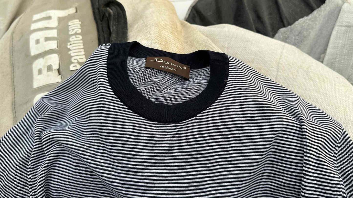 Doriani marinière striped cotton knit for men selected by Wools Boutique Uomo Geneva
