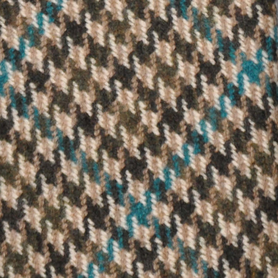 Green Wool Tweed Tie Handmade Unlined Pie de Poule Pattern