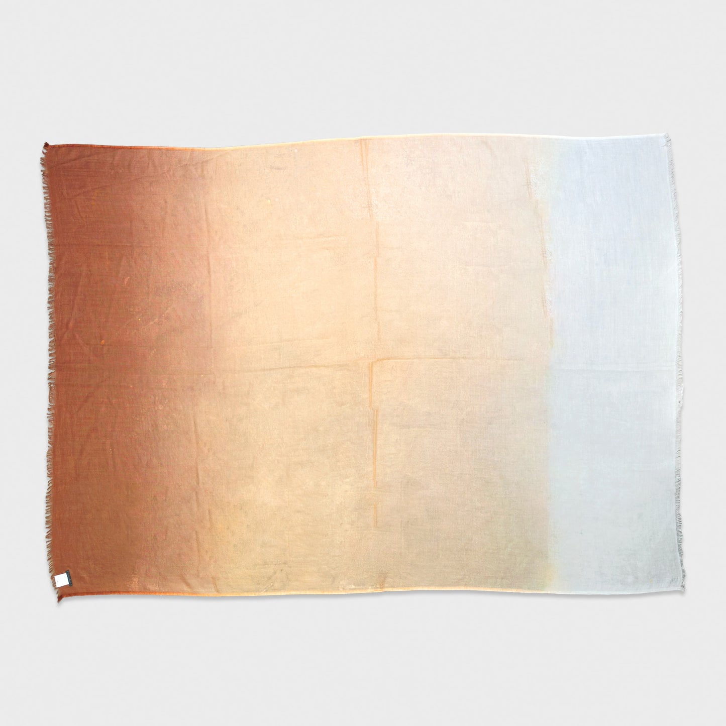 Faliero Sarti 100% Cashmere Gradient Scarf Caramel Beige Ivory Made in Italy