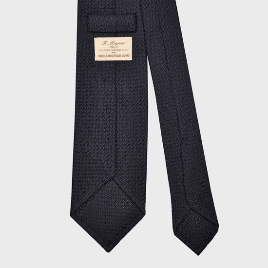 Navy Blue Grenadine Silk Tie Chunky Gauze.