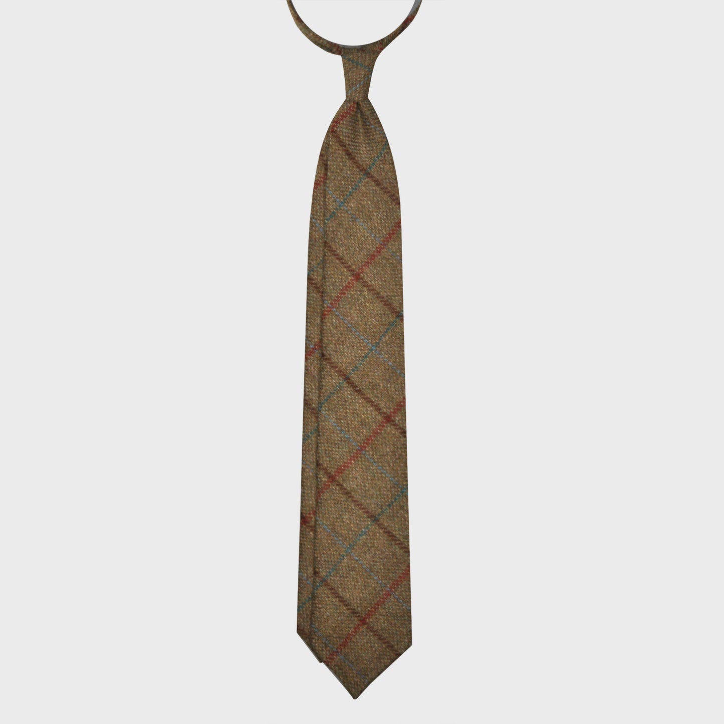 Clay Brown Tweed Tie Windowpane Multicolor