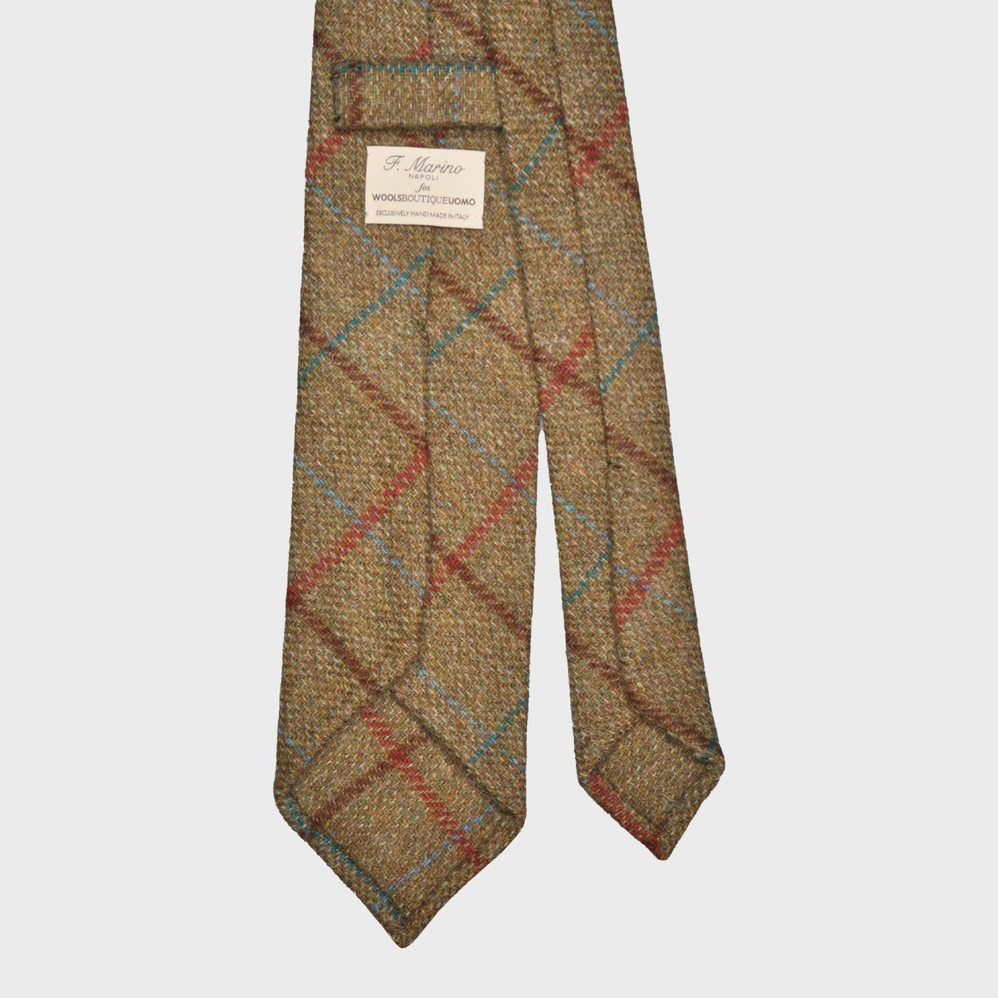 Clay Brown Tweed Tie Windowpane Multicolor