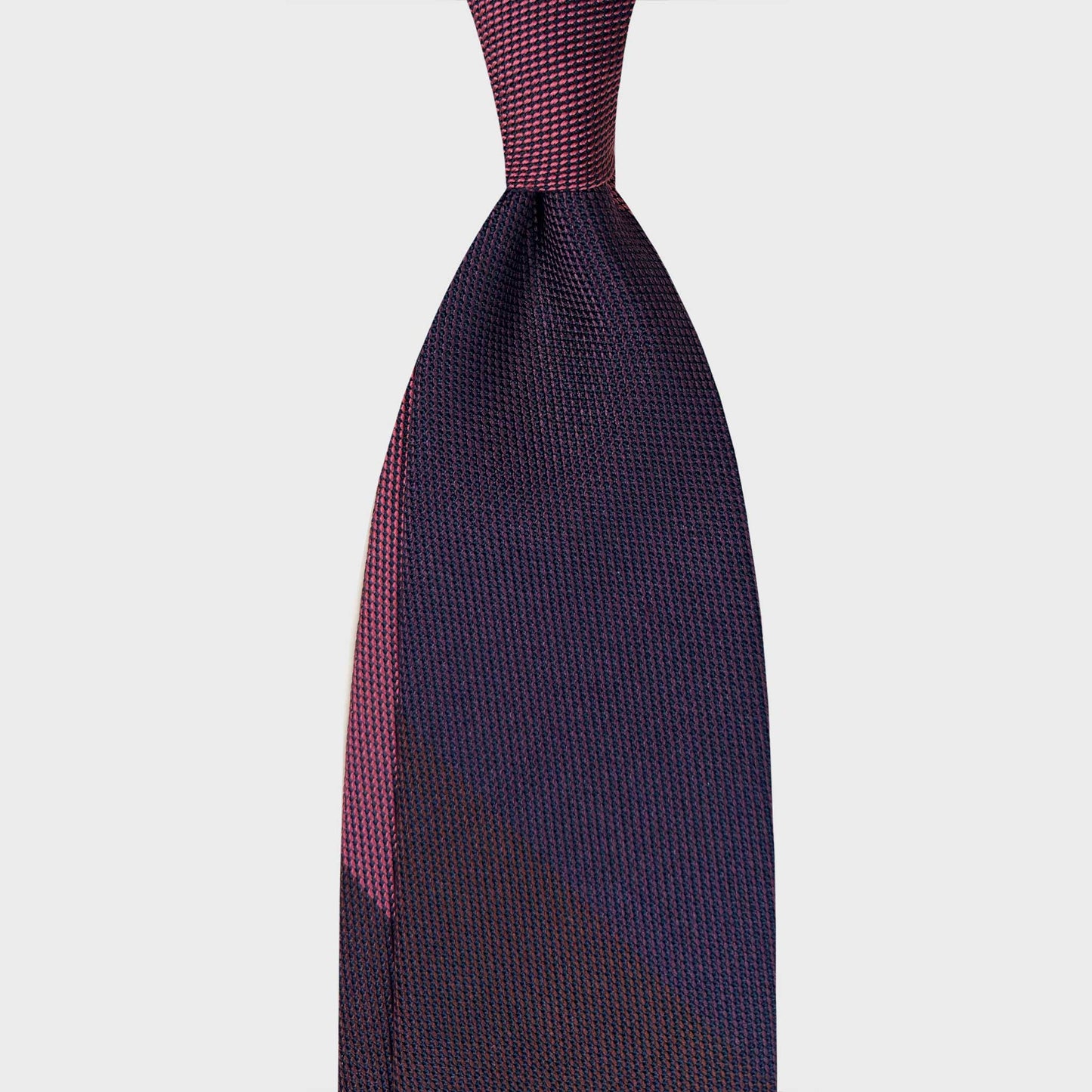 Regimental Handmade Silk Tie Large Stripe Violet Brown Pink. Made in Italy silk tie, large stripe multicolor violet brown pink. Handmade ties in Italy F.Marino Napoli available at Wools Boutique Uomo men's store Geneva