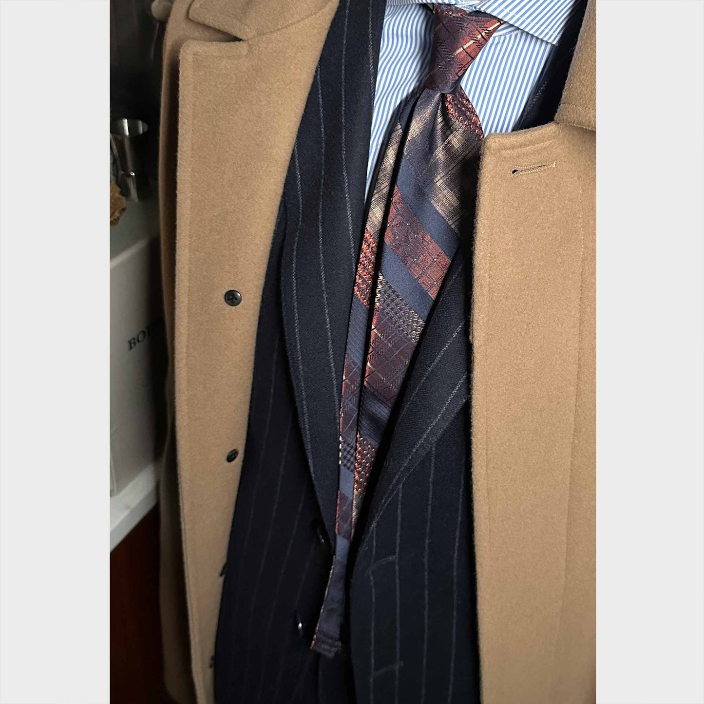 Wools Boutique Uomo outfit with Regimental Silk Tie Patchwork