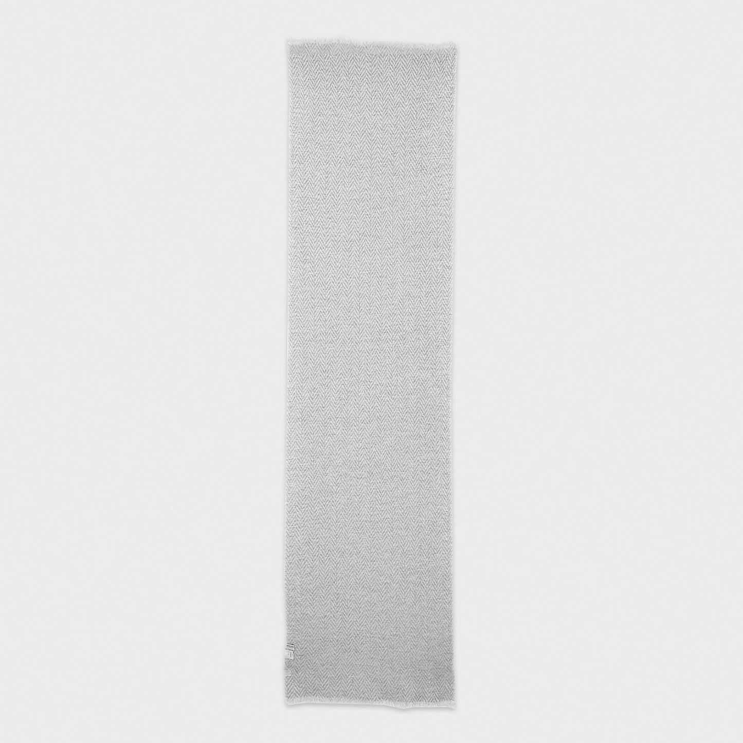 Smoke Grey Cashmere Scarf Herringbone