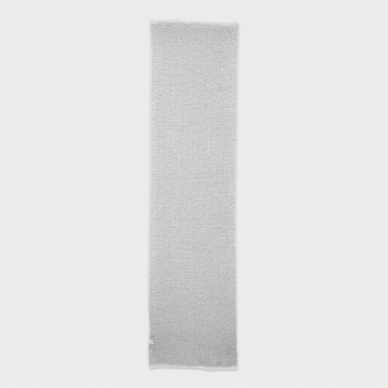 Smoke Grey Cashmere Scarf Herringbone
