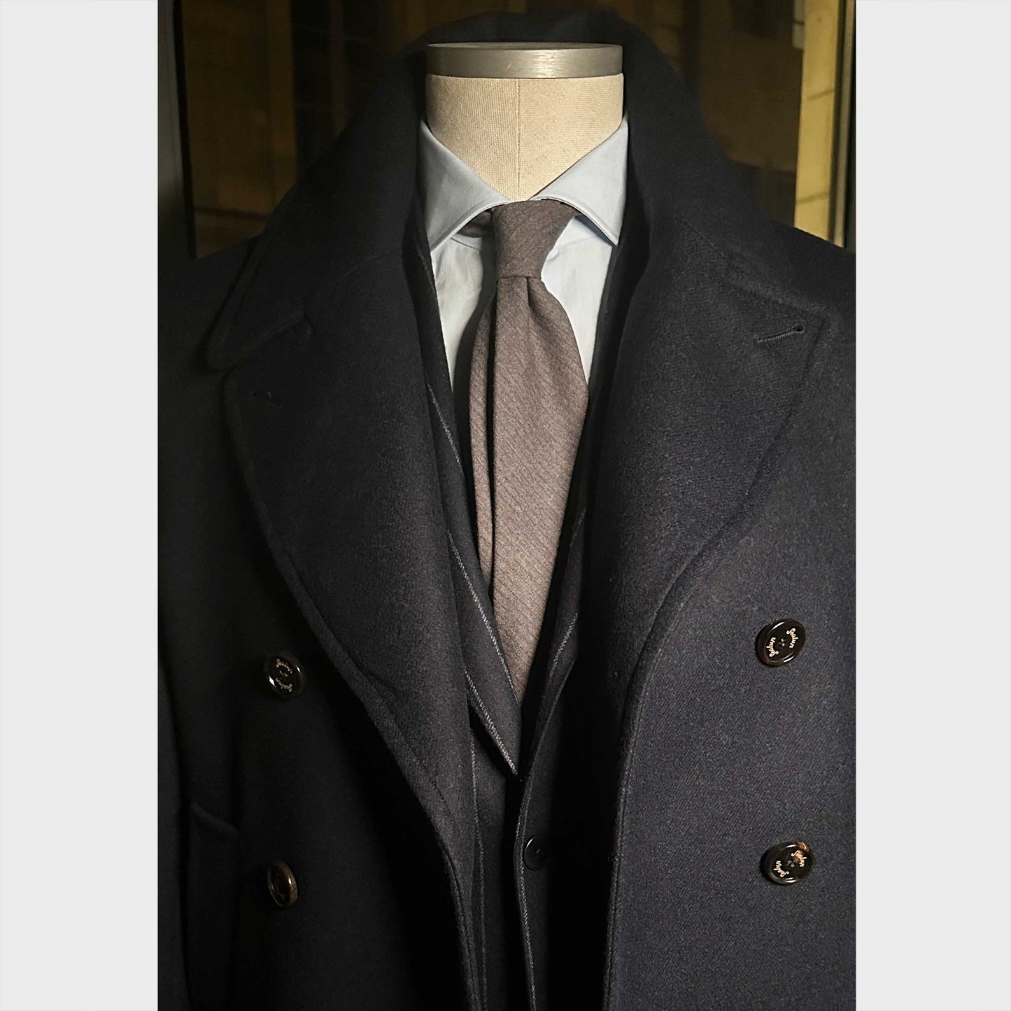 Wools Boutique Uomo Striped Wool Tie  Steel Grey