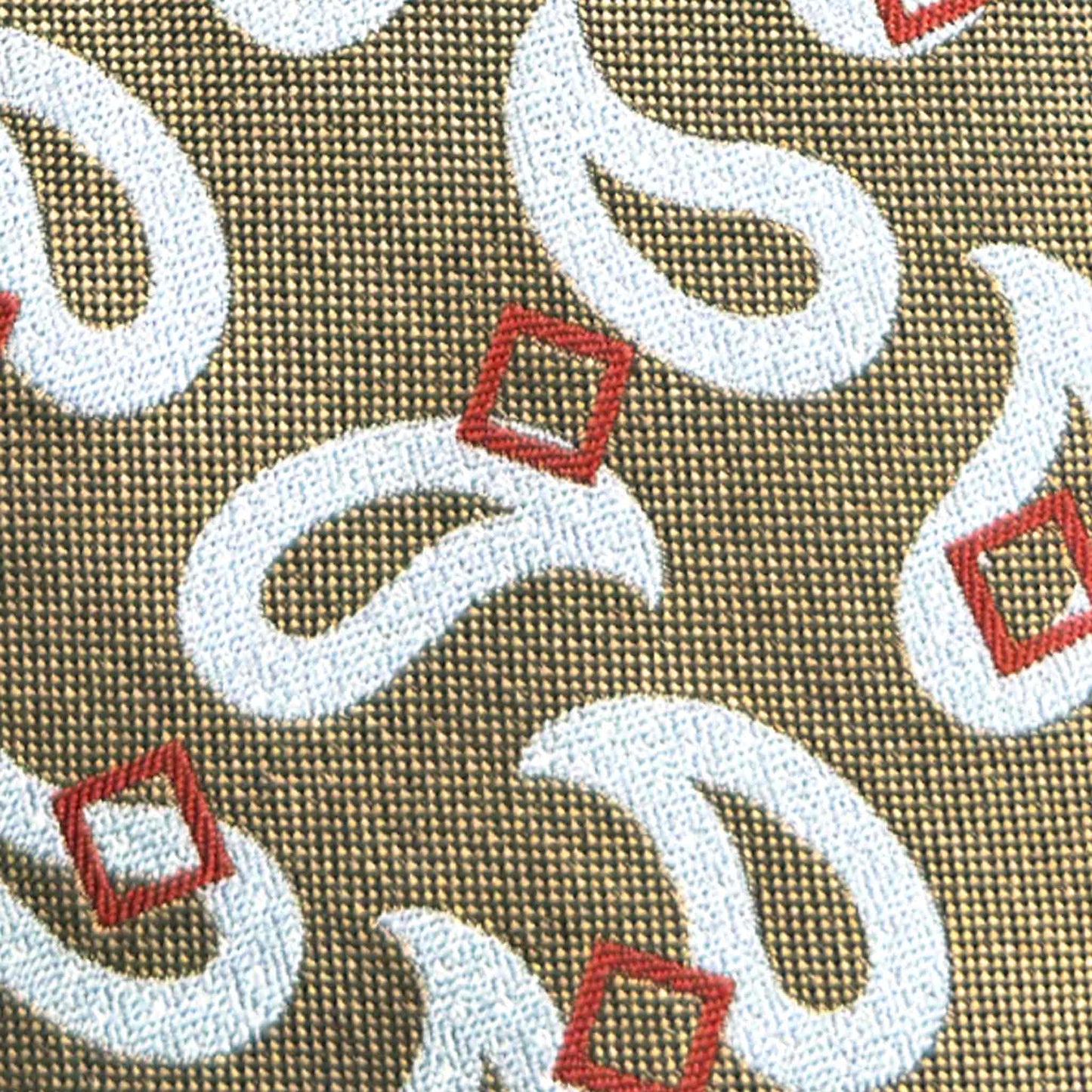 Large ivory paisley pattern on greyish silk tie handmade in Italy