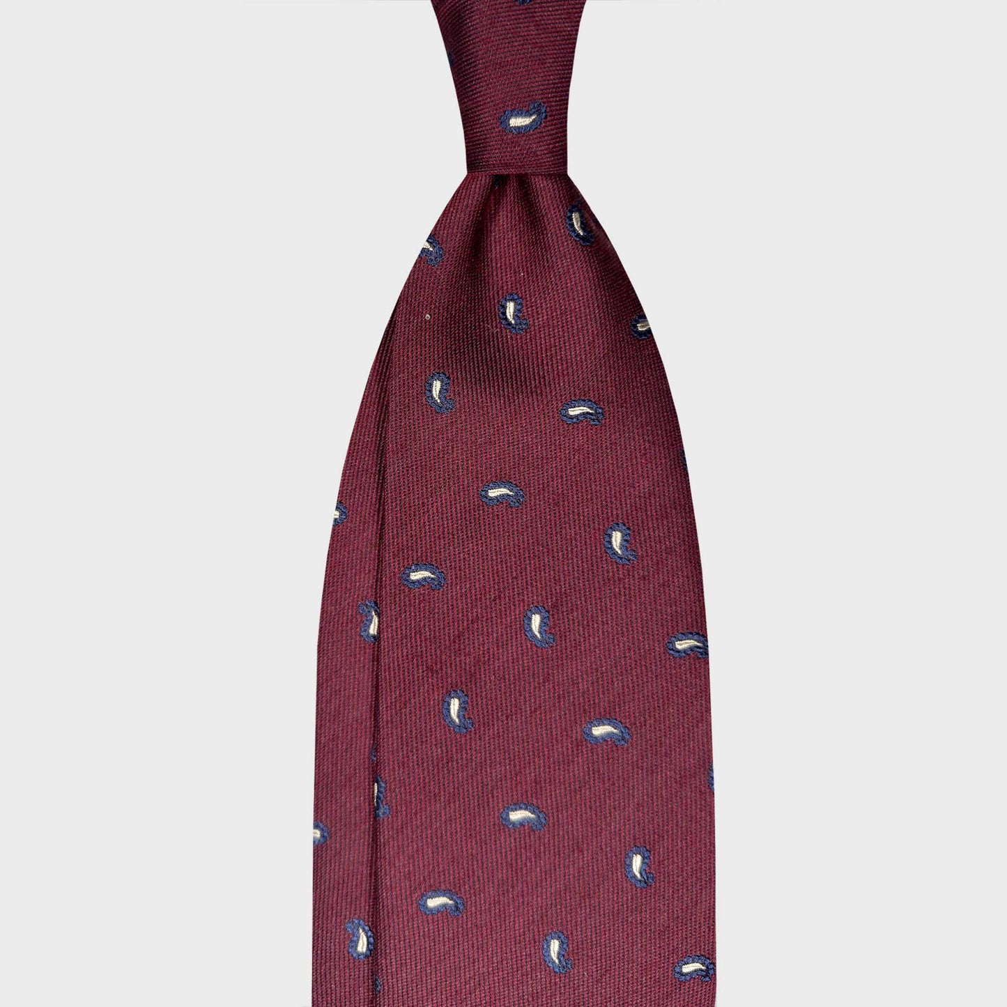 burgundy wine silk wool tie paisley pattern  Wools Boutique Uomo tie shop Geneva