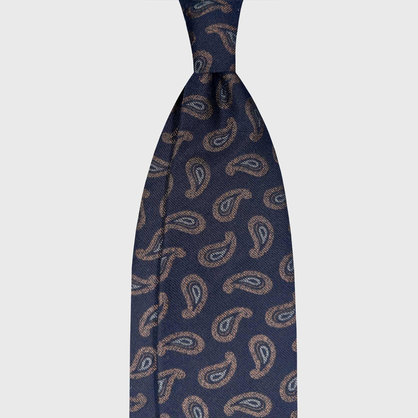 silk wool tie navy blue paisley pattern Wools Boutique Uomo Geneva