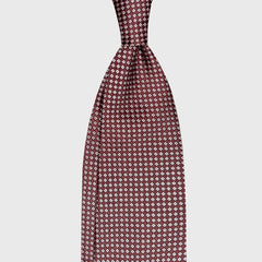 F.Marino Grenadine Cravate En Soie Grosse Gaze 3 Plis Marron Cuivré