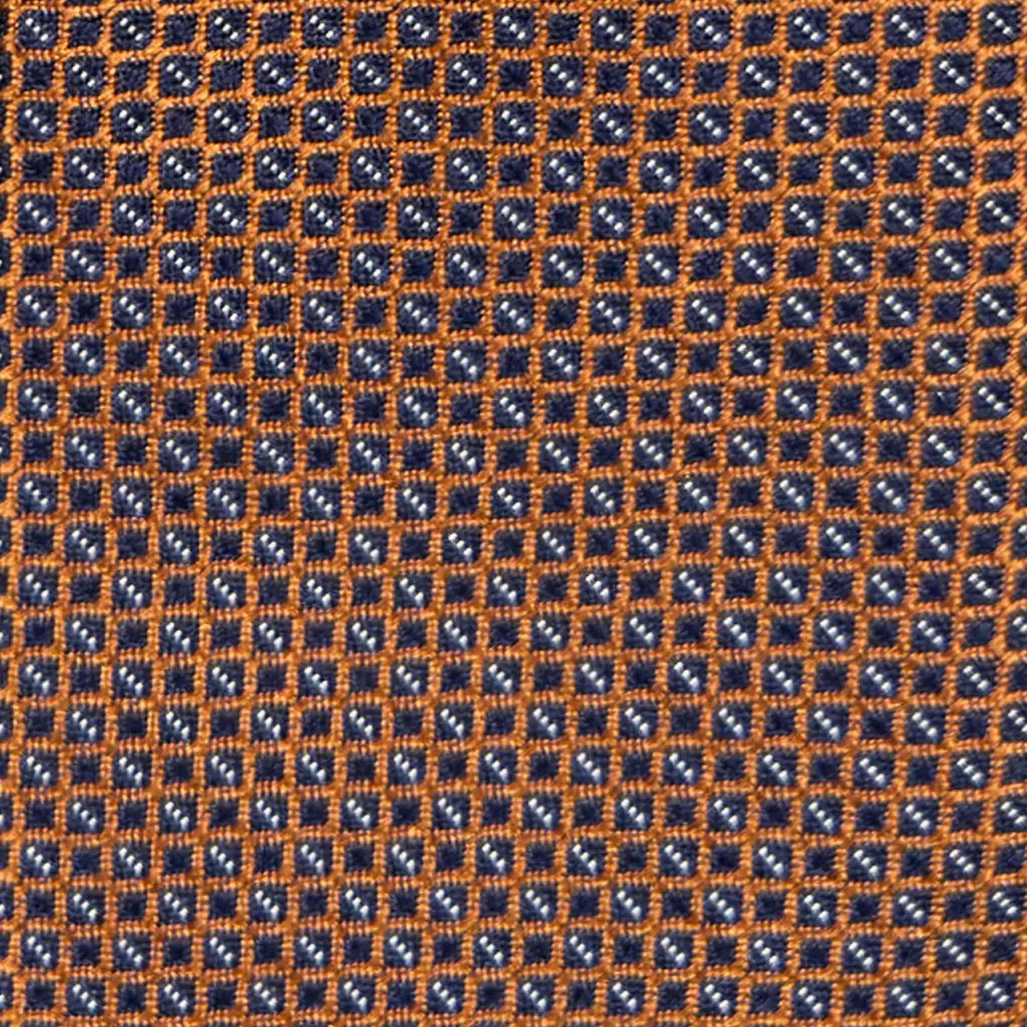 silk tie copper brown micro grid pattern detail