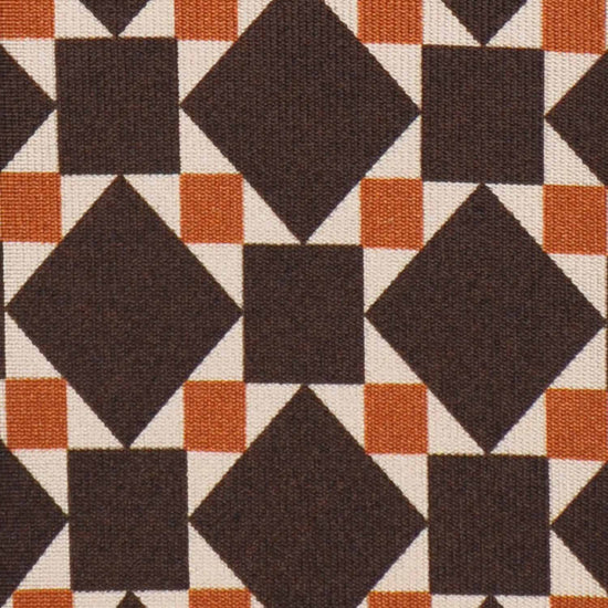 Exclusive silk tie made with finest Italian silk soft to the touch, sand beige background with coffee brown and orange mosaic pattern, unlined tie 3 folds, F.Marino Napoli ties exclusive for Wools Boutique Uomo