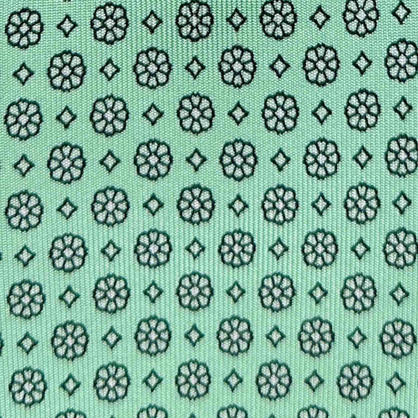 Mint Green Silk Tie Classic Micro Daisy Pattern