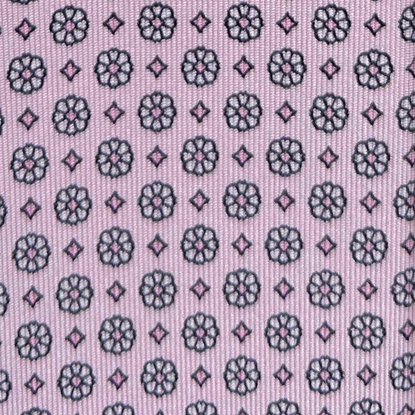 Light Pink Silk Tie Classic Micro Daisy Pattern Shop Genève