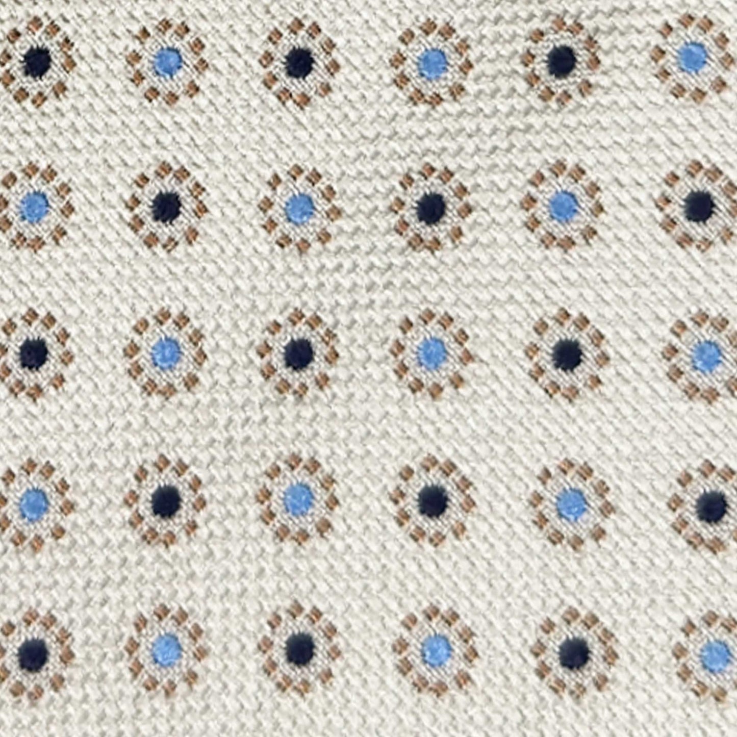 Detail of Ivory White Silk Tie Micro Circle Men's Clothing Boutique Geneva.