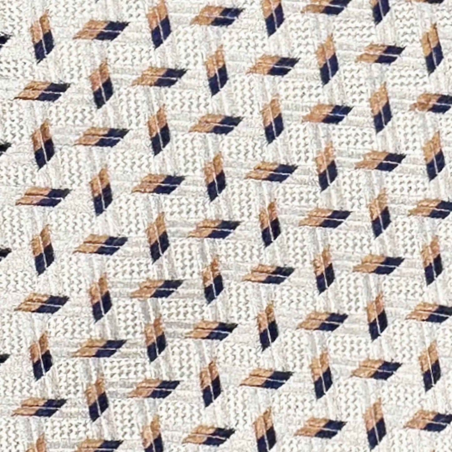 Detail of Ivory White Silk Tie Micro Geometric Tile