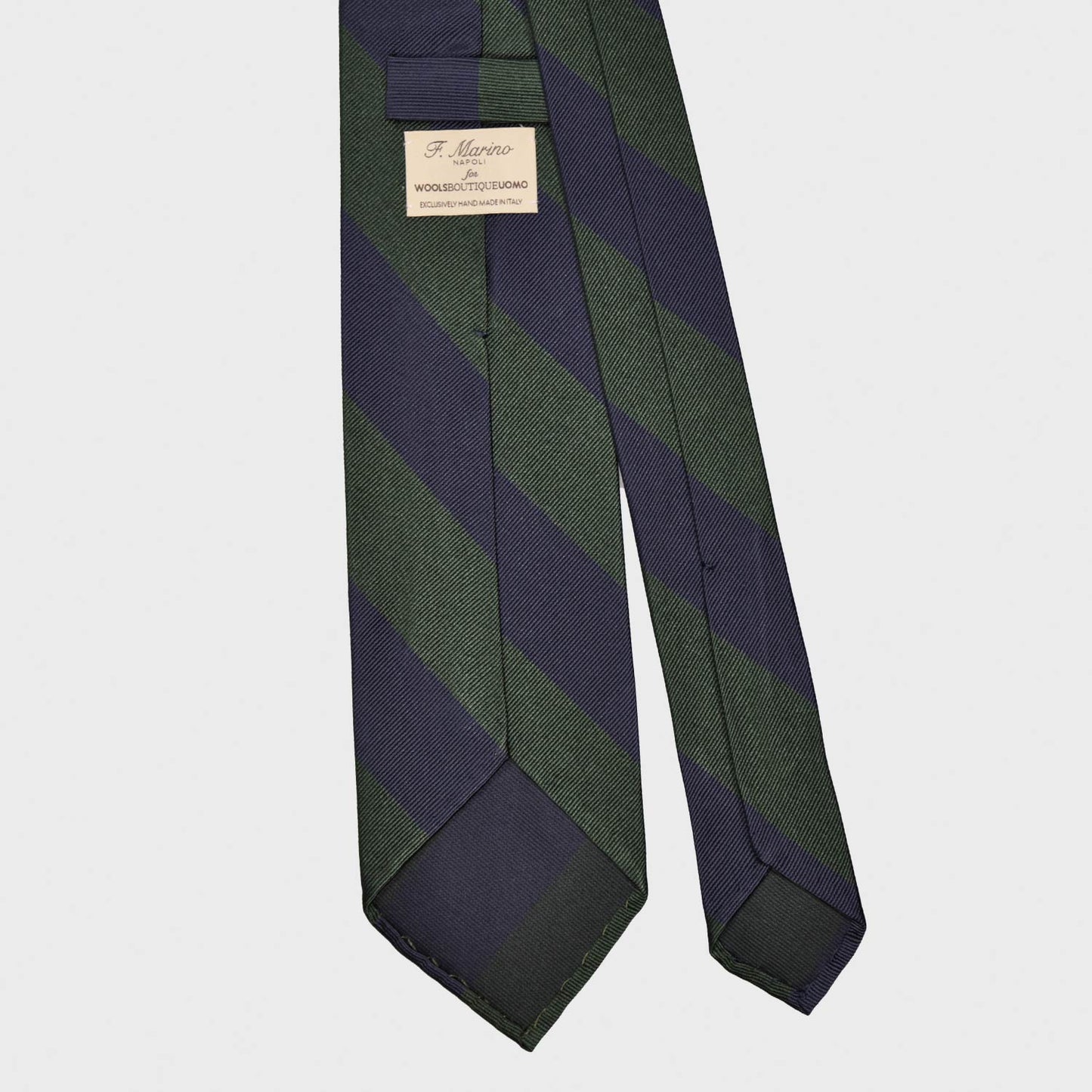 Pine Green Wide Striped Regimental Jacquard Silk Tie