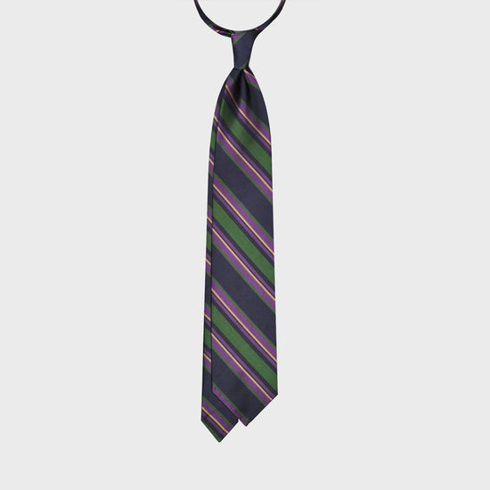 Multi Striped Tie Coloured Navy Blue