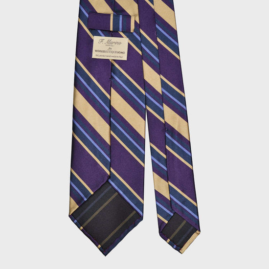 Load image into Gallery viewer, Purple Coloured Multi Striped Silk Tie
