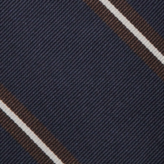 Brown Striped Regimental Jacquard Silk Tie