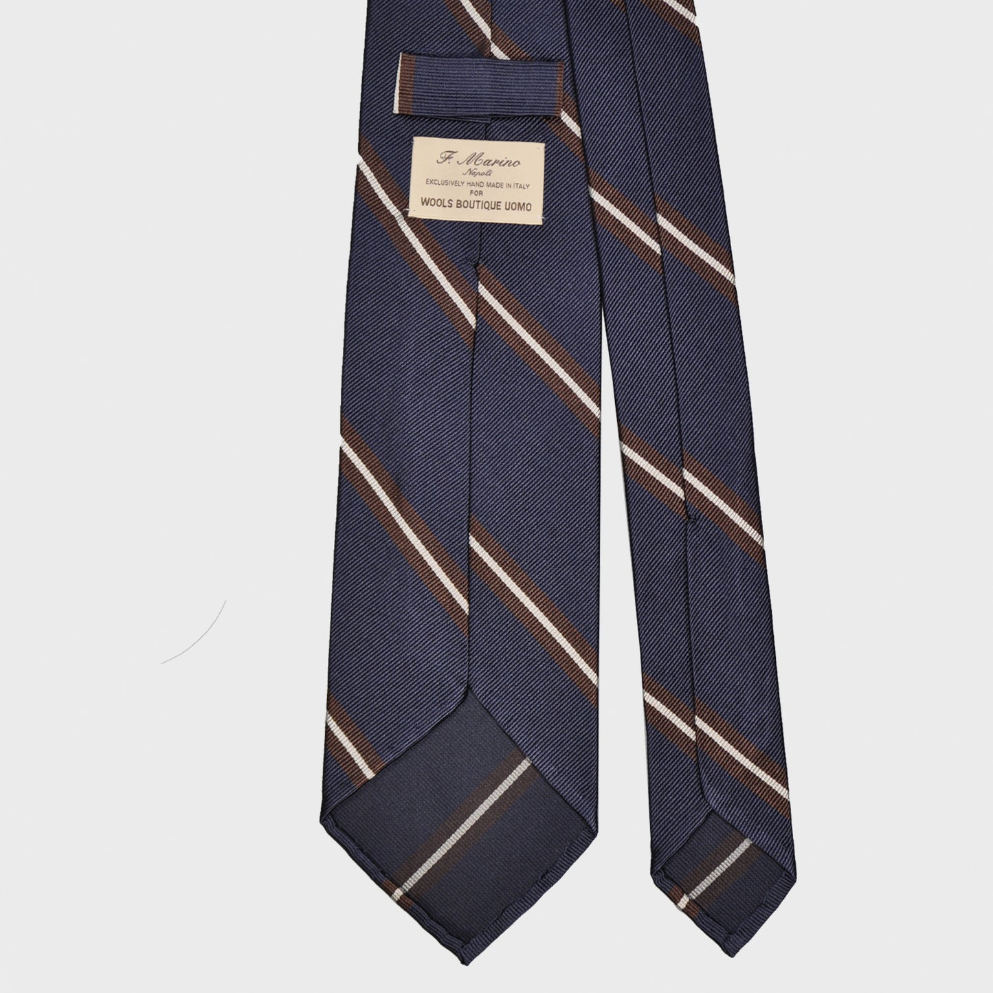 Brown Striped Regimental Jacquard Silk Tie