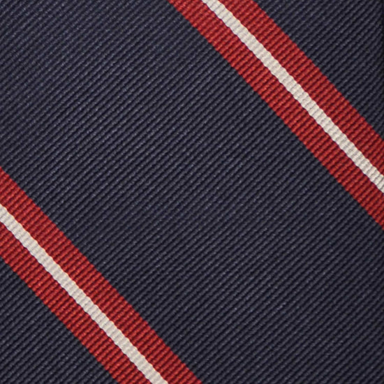 Red Striped Regimental Jacquard Silk Tie