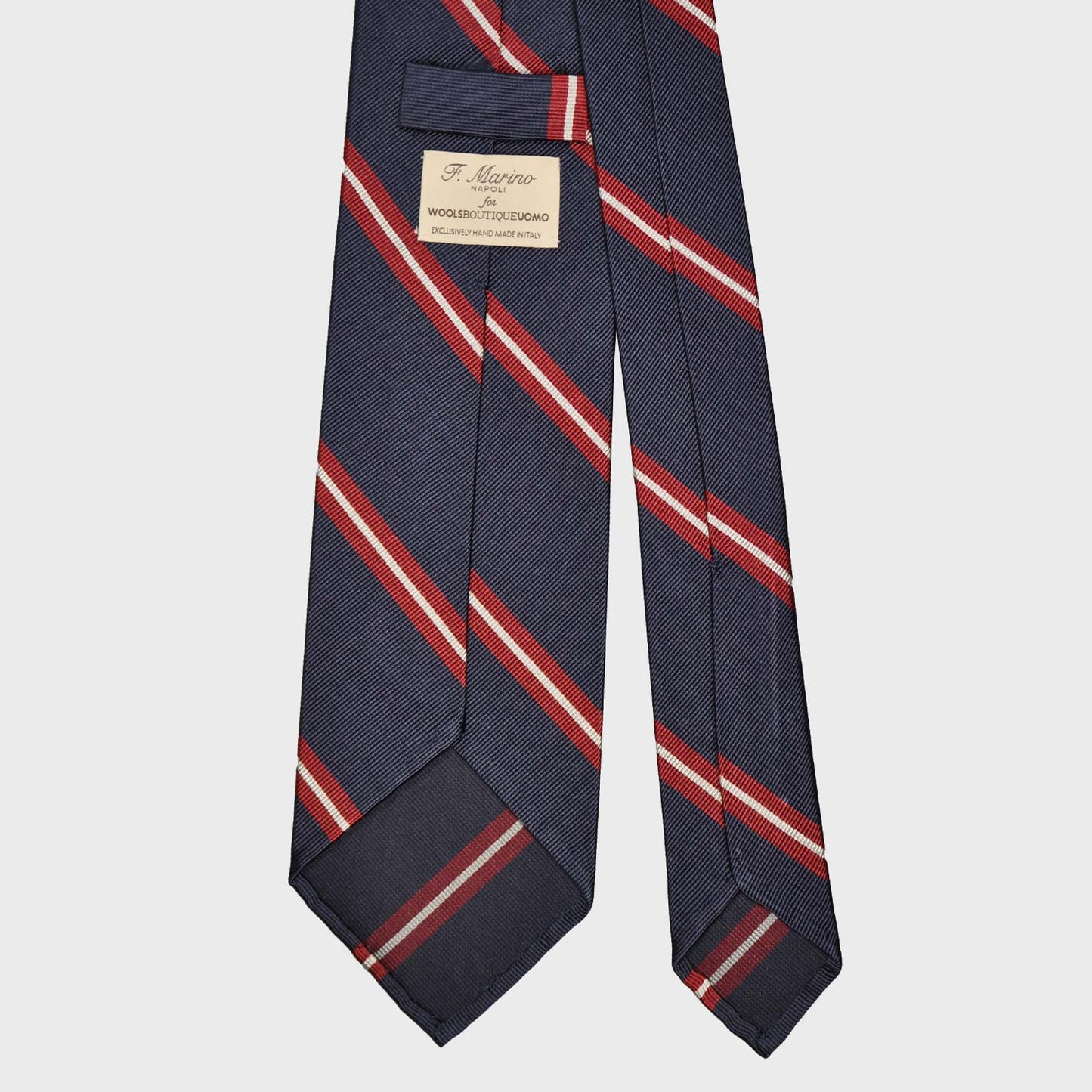 Red Striped Regimental Jacquard Silk Tie
